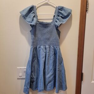 Old Navy Denim Blue Dress with Ruffled Sleeves